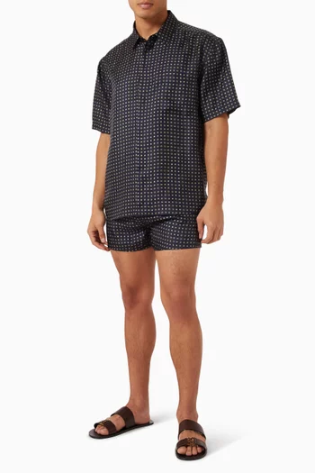 Pyjama Shorts in Square Silk
