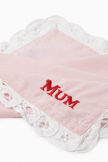 منديل مطرز بكلمة Mum قطن
