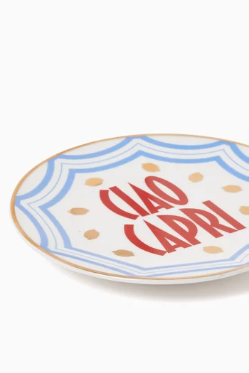طبق مزين بعبارة Ciao Capri بورسلين