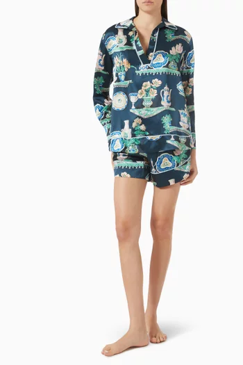 Ebba Giotto Plate Pyjama Set in Silk