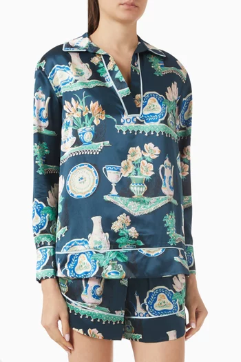 Ebba Giotto Plate Pyjama Set in Silk