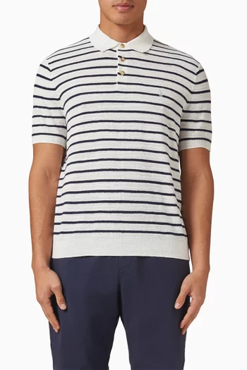 Striped Polo T-shirt in Knit