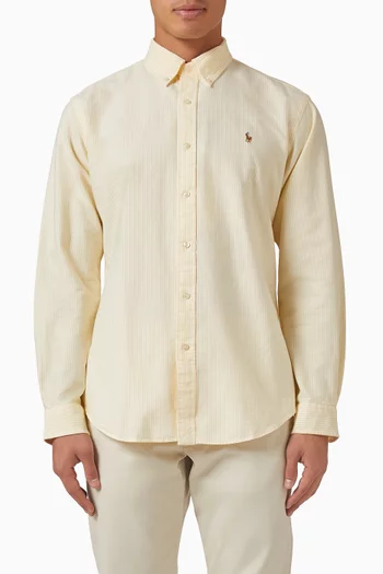 Striped Logo Shirt in Cotton