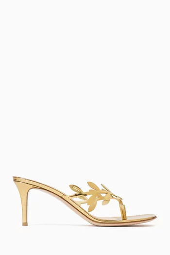 Flavia Thong Sandals in Metallic Leather