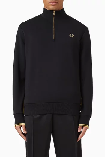 Stripe Tape Half Zip Sweatshirt in French Terry