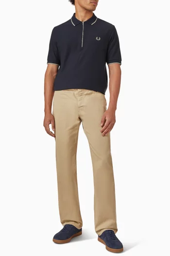 Polo Shirt in Crepe Pique