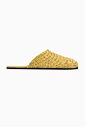 Leather Raffia Mule