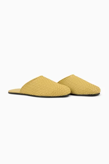Leather Raffia Mule