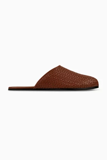 Leather Raffia Mule