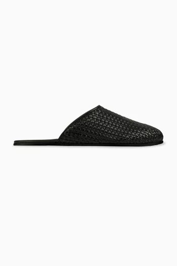 Leather Raffia Mule