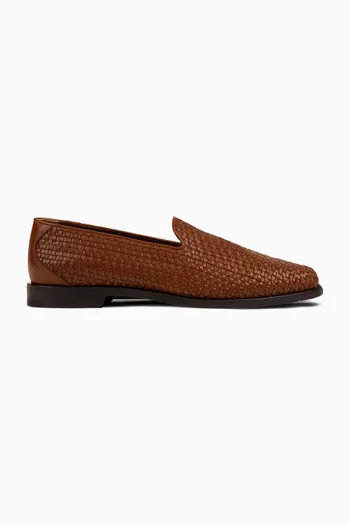 Leather Raffia Loafer