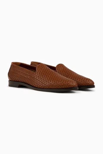Leather Raffia Loafer