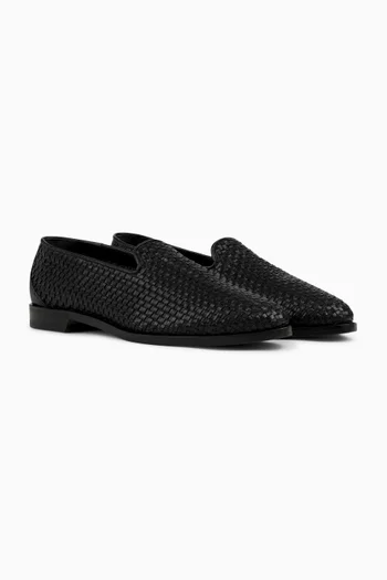 Leather Raffia Loafer