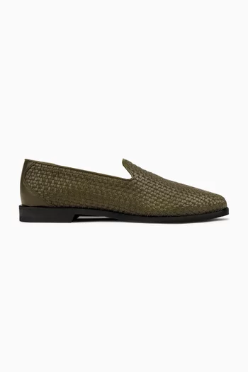 Leather Raffia Loafer