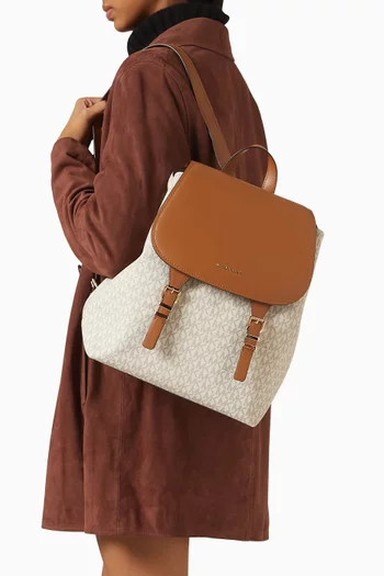 Medium Satchel Backpack in Logo-canvas