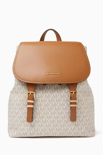 Medium Satchel Backpack in Logo-canvas
