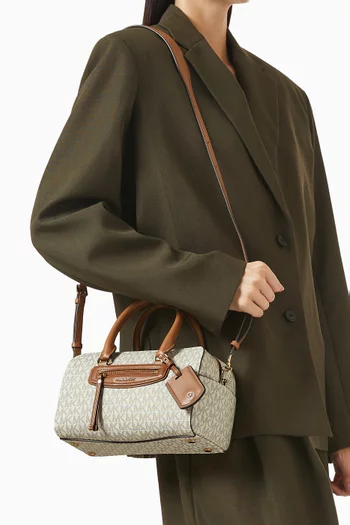 Extra Small Jet Set Crossbody Duffle Bag in Signature Logo Canvas