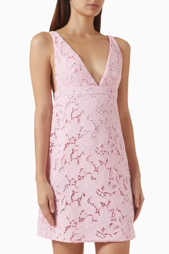 Corded Floral Lace Mini Dress