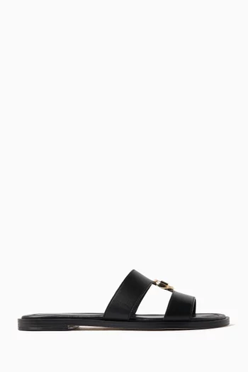 Erin Flat Sandals in Leather