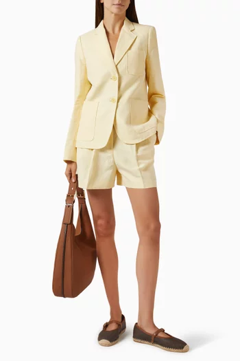 Patch-pocket Blazer in Linen