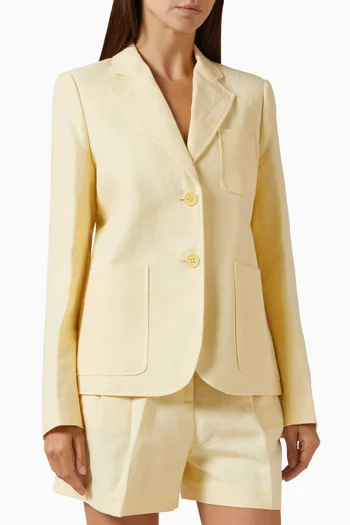 Patch-pocket Blazer in Linen