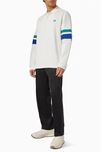 Tipped Sleeve Collared Sweatshirt in Cotton