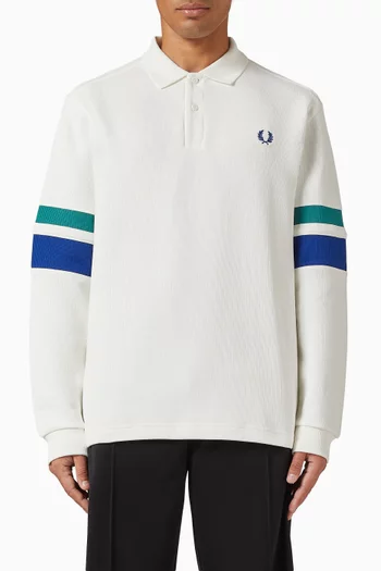 Tipped Sleeve Collared Sweatshirt in Cotton