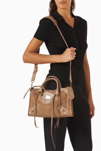 Small Le City Bag in Suede & Smooth Calfskin