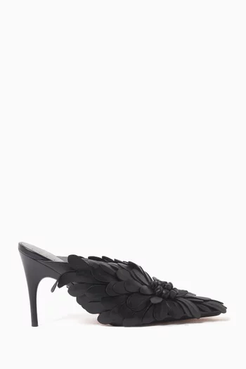 Duchesse Floral Embellished Mules in Leather