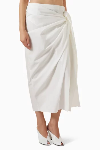 Shay Midi Skirt in Cotton Poplin