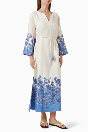 Ariya Belted Kaftan in Linen