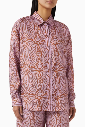 Stevie Printed Shirt in Silk
