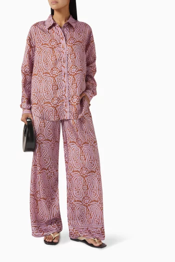 Azra Wide-leg Pants in Silk