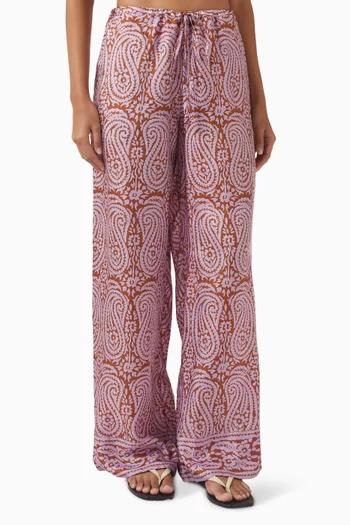 Azra Wide-leg Pants in Silk