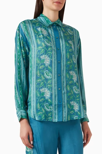 Stevie Printed Shirt in Silk