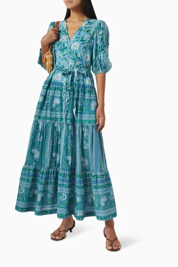 Anyeta Belted Dress in Cotton