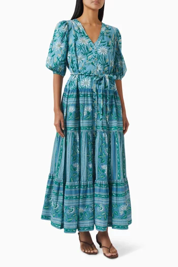 Anyeta Belted Dress in Cotton