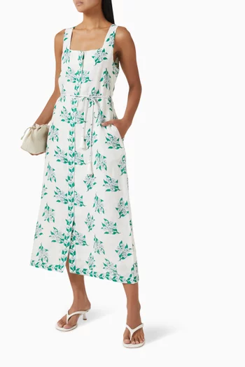 Paloma Waist-tie Dress in Linen