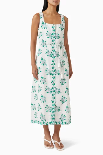 Paloma Waist-tie Dress in Linen