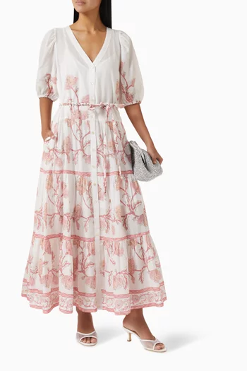 Anyeta Belted Dress in Cotton