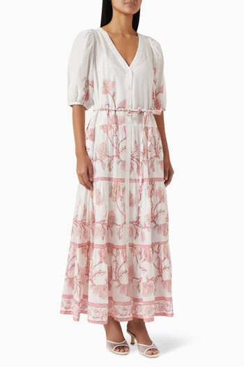 Anyeta Belted Dress in Cotton