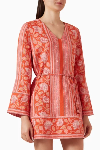 Tavi Belted Dress in Linen