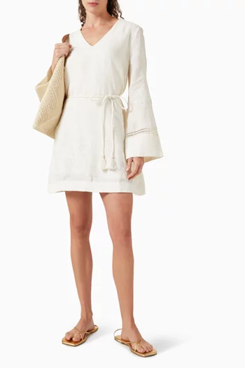 Tavi Belted Dress in Linen