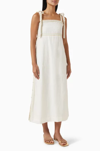 Tali Tie-shoulder Dress in Linen