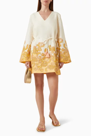 Tavi Belted Dress in Linen