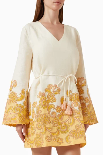 Tavi Belted Dress in Linen