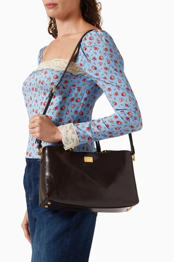 Medium Vittoria Top-handle Bag in Calf Leather