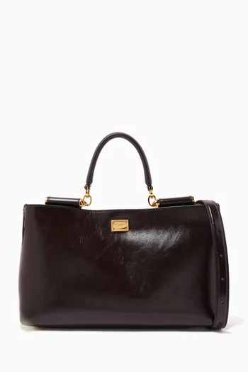 Medium Vittoria Top-handle Bag in Calf Leather