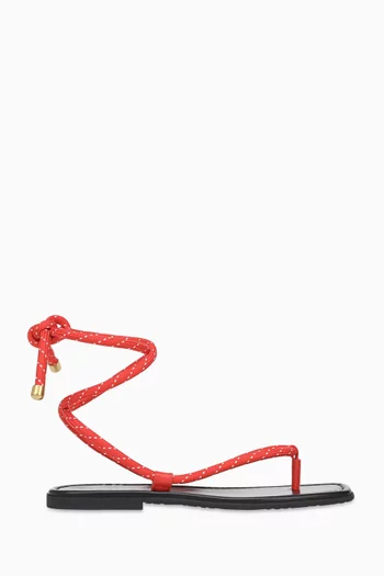 Carmina Cord Wrap Sandals in Leather