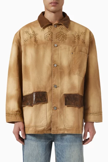 Studded Barn Jacket in Canvas